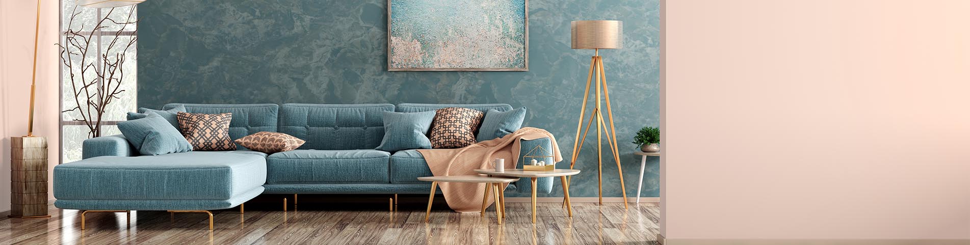 Turquoise marble and peach
